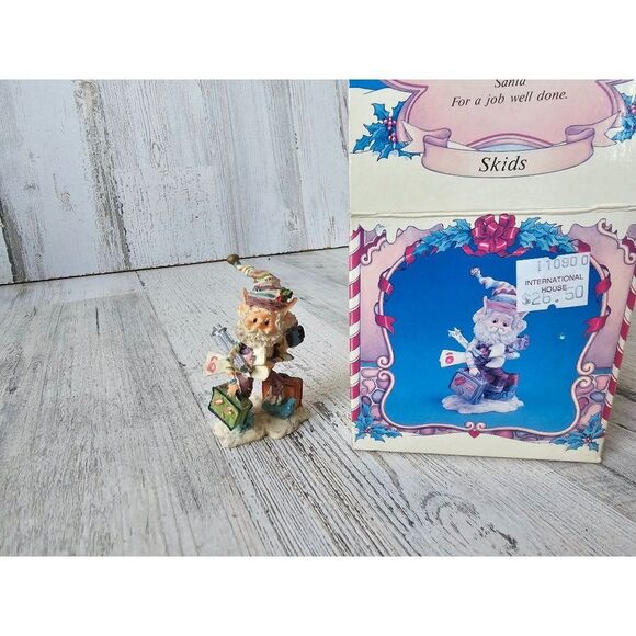Enesco skids skiing North Pole village Sandi zimnicki rare elf vintage
